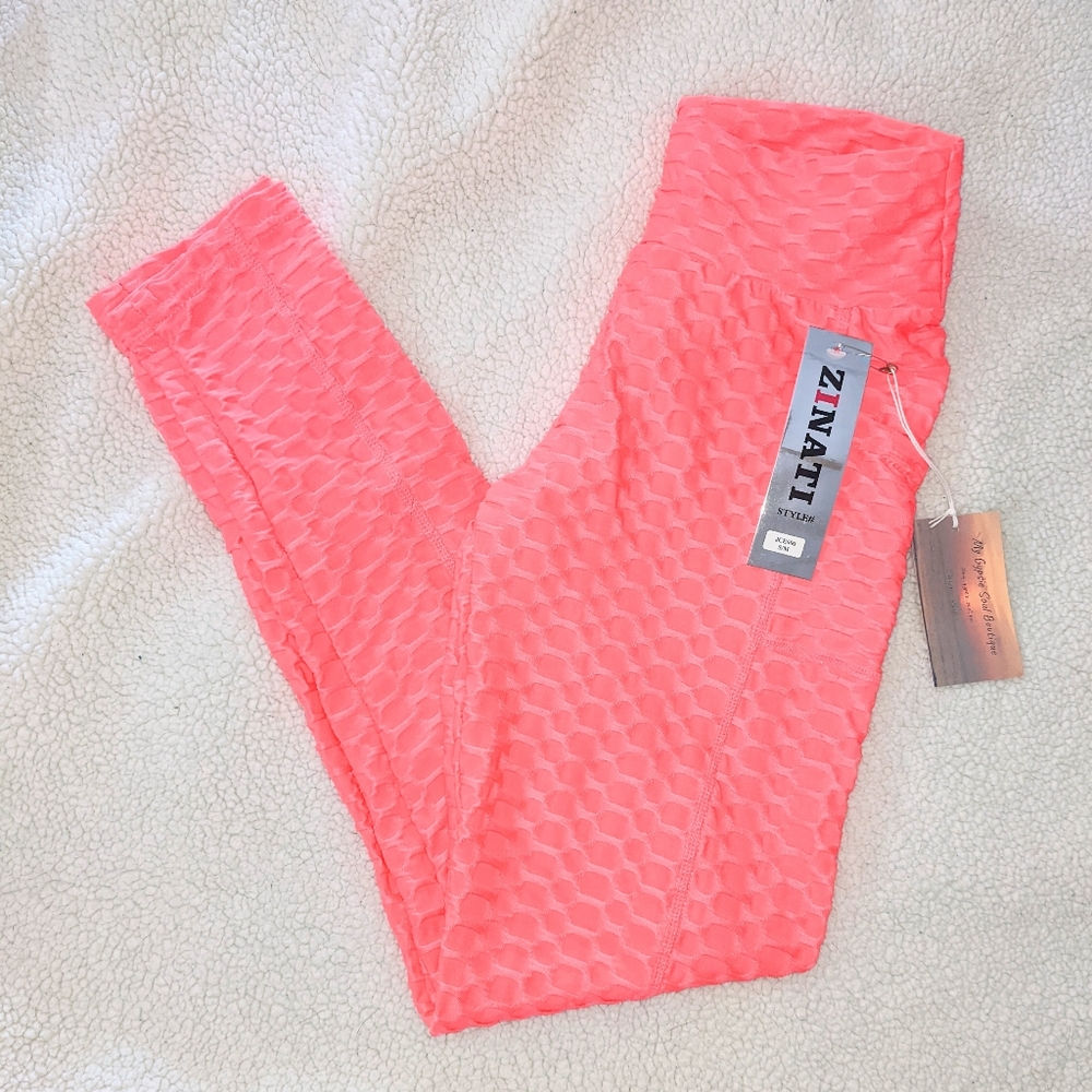 Final price applied! No Brand HOT PINK BRAZILIAN SCRUNCH LEGGINGS ANTI CELULITE